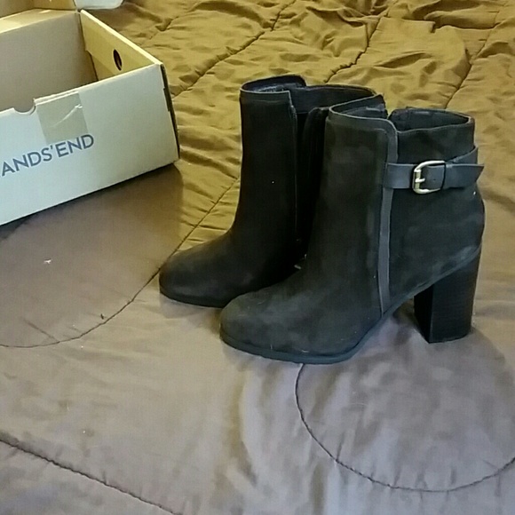 Lands' End Shoes - Lands' End Women's ankle buckle suede bootie NWT
